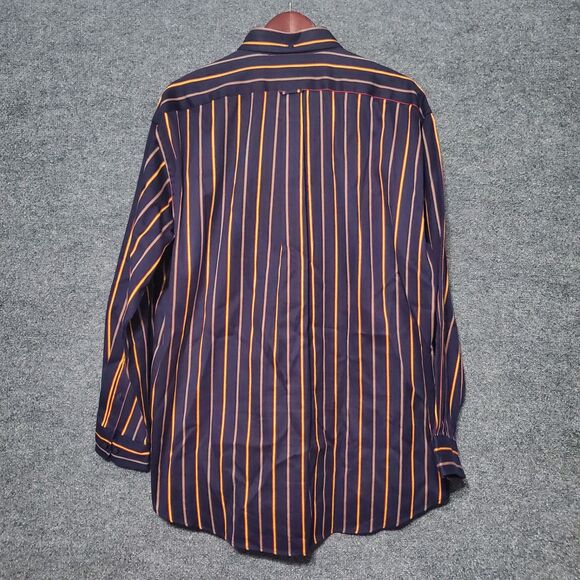 Vintage 90s Faconnable Albert Goldberg Shirt Mens M Navy Striped Button Down - Picture 7 of 10